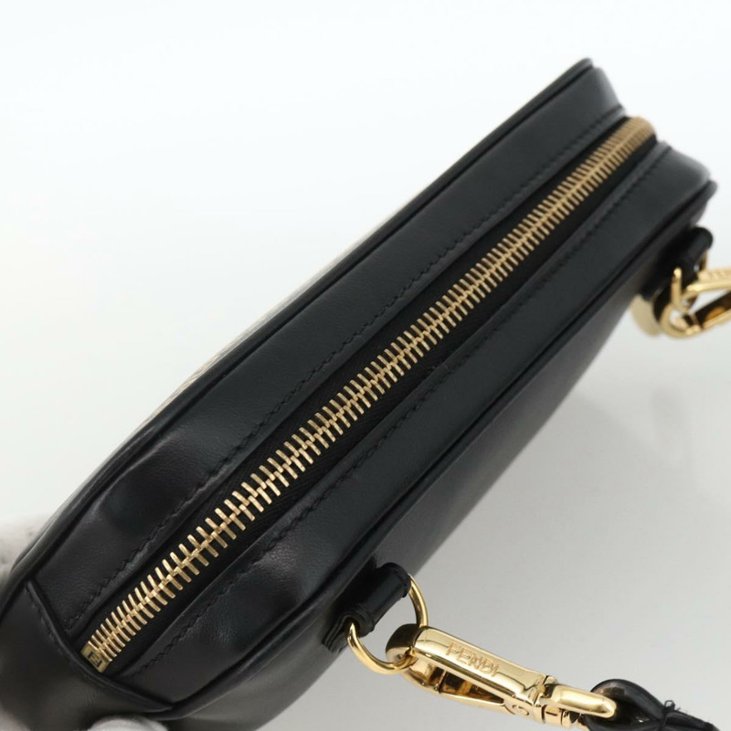 【日本直送】FENDI Versace 聯名背包，黑色金色皮革，正品 ka3101V-5