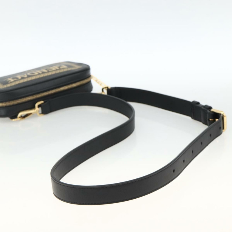 【日本直送】FENDI Versace 聯名背包，黑色金色皮革，正品 ka3101V-6