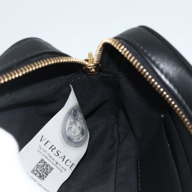 【日本直送】FENDI Versace 聯名背包，黑色金色皮革，正品 ka3101V-18