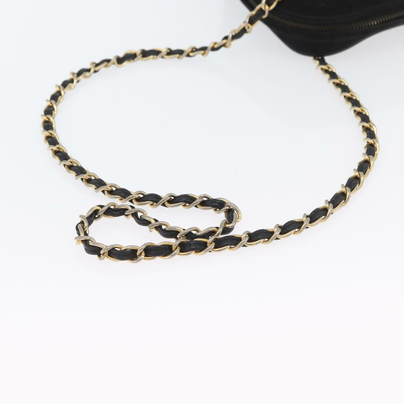 【日本直送】香奈兒 (CHANEL) 鏈條巧克力棒肩背包，黑色麂皮，金色雙C標誌，正品 LNZ606A-6