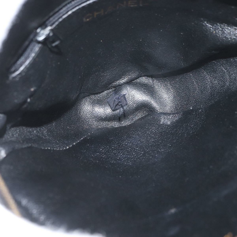 【日本直送】香奈兒 (CHANEL) 鏈條巧克力棒肩背包，黑色麂皮，金色雙C標誌，正品 LNZ606A-10