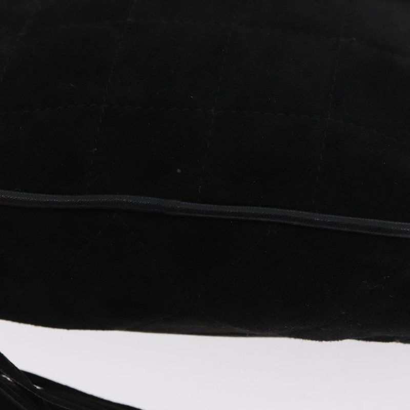 【日本直送】香奈兒 (CHANEL) 鏈條巧克力棒肩背包，黑色麂皮，金色雙C標誌，正品 LNZ606A-15