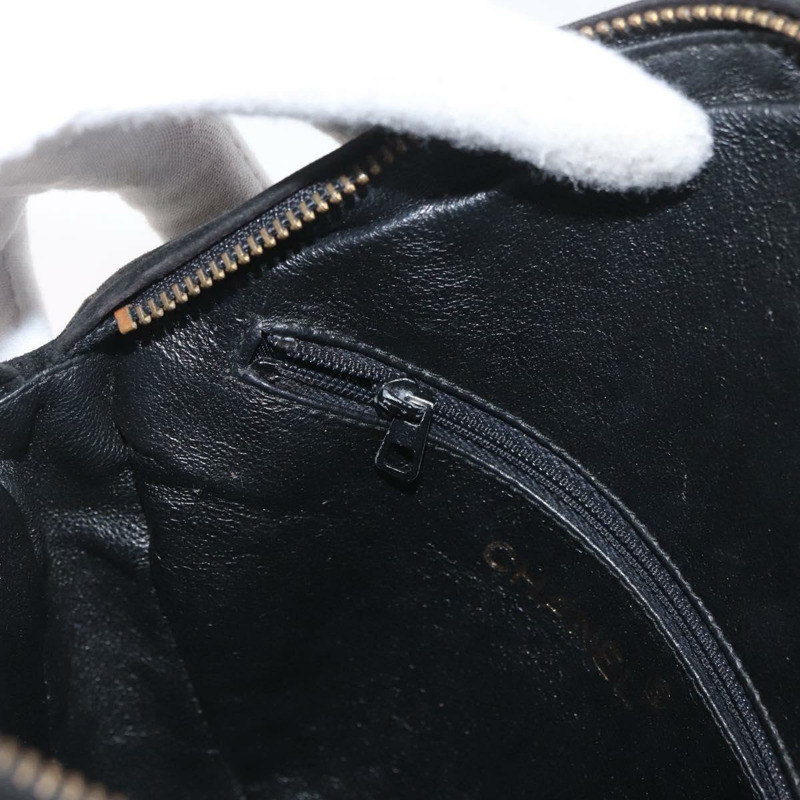 【日本直送】香奈兒 (CHANEL) 鏈條巧克力棒肩背包，黑色麂皮，金色雙C標誌，正品 LNZ606A-20