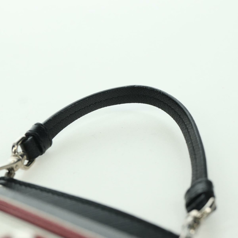 【日本直送】PRADA Robot 單肩包 Safiano 皮革 2way 黑色銀色 Auth AMZ460SAV-7