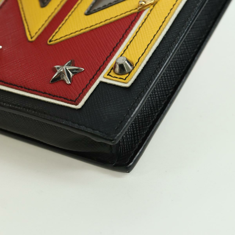 【日本直送】PRADA Robot 單肩包 Safiano 皮革 2way 黑色銀色 Auth AMZ460SAV-13