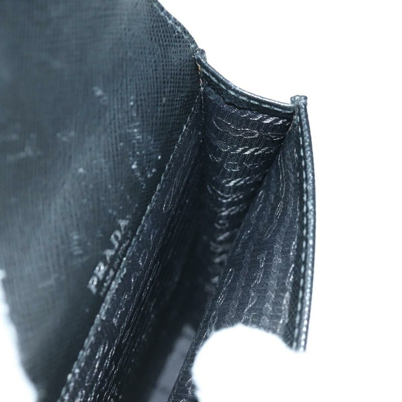 【日本直送】PRADA Robot 單肩包 Safiano 皮革 2way 黑色銀色 Auth AMZ460SAV-19