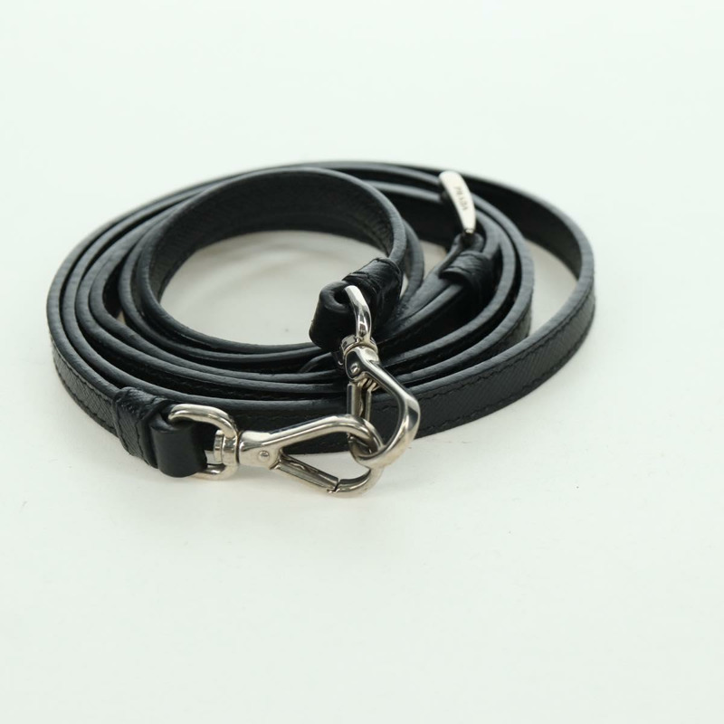 【日本直送】PRADA Robot 單肩包 Safiano 皮革 2way 黑色銀色 Auth AMZ460SAV-23