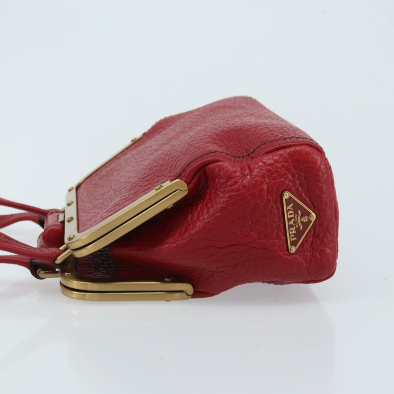 【日本直送】PRADA 手提包 皮革 紅色 金色 正品 AMZ057A-3