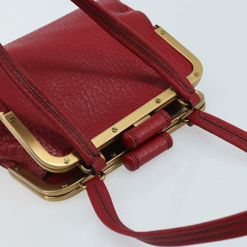 【日本直送】PRADA 手提包 皮革 紅色 金色 正品 AMZ057A-5