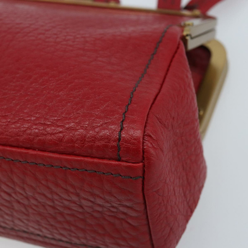 【日本直送】PRADA 手提包 皮革 紅色 金色 正品 AMZ057A-7