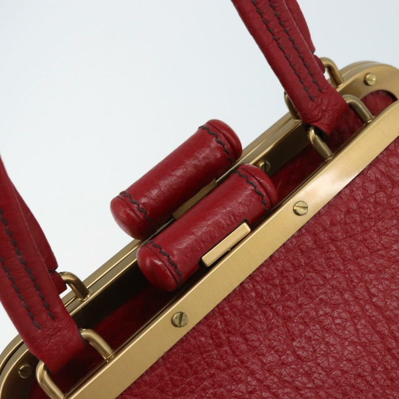 【日本直送】PRADA 手提包 皮革 紅色 金色 正品 AMZ057A-8