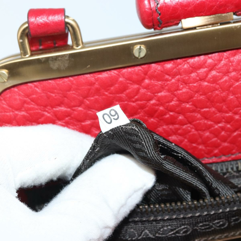 【日本直送】PRADA 手提包 皮革 紅色 金色 正品 AMZ057A-10