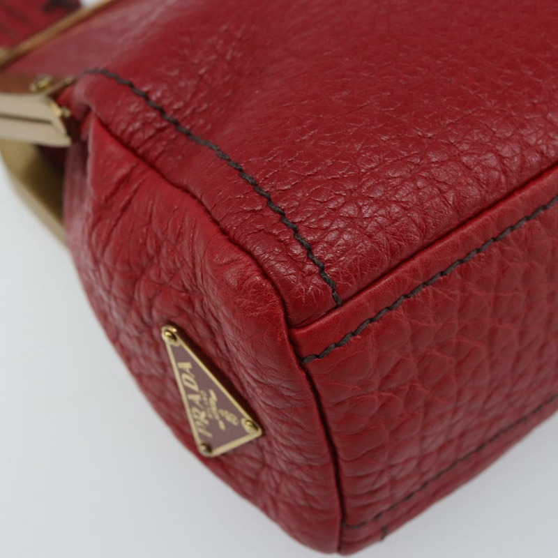 【日本直送】PRADA 手提包 皮革 紅色 金色 正品 AMZ057A-14