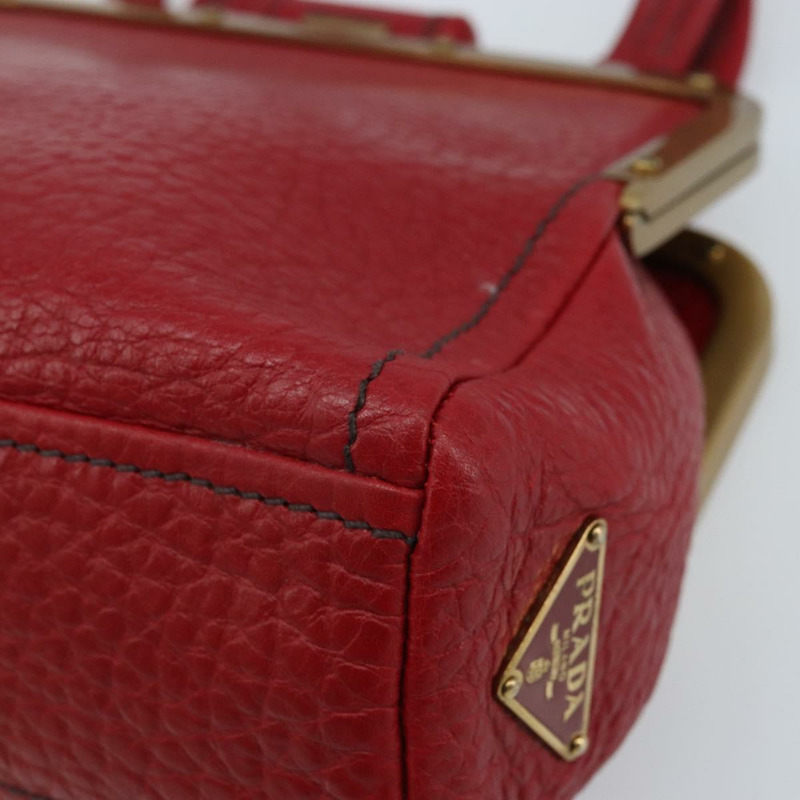 【日本直送】PRADA 手提包 皮革 紅色 金色 正品 AMZ057A-15