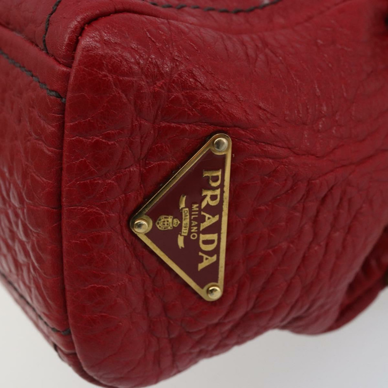 【日本直送】PRADA 手提包 皮革 紅色 金色 正品 AMZ057A-17