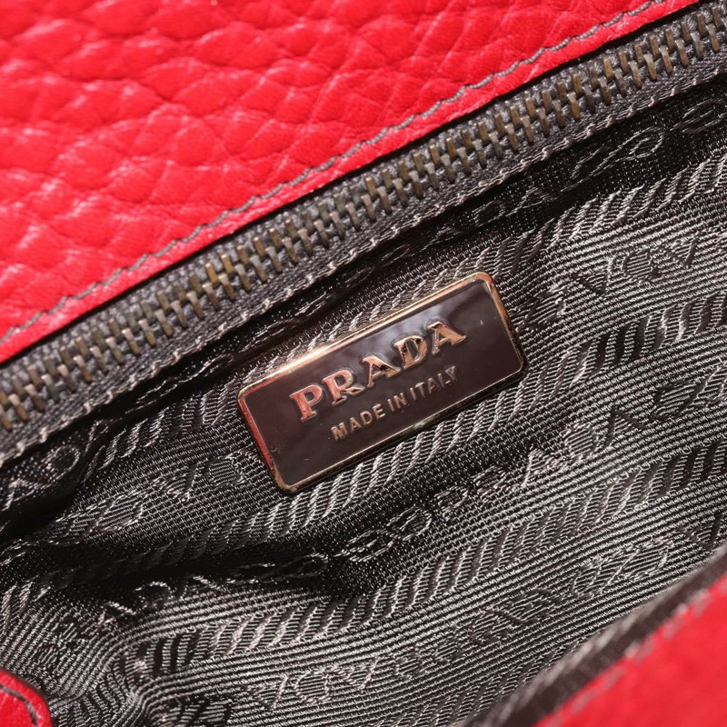 【日本直送】PRADA 手提包 皮革 紅色 金色 正品 AMZ057A-18