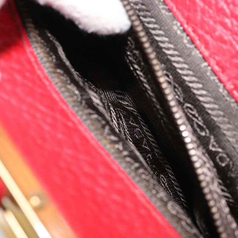 【日本直送】PRADA 手提包 皮革 紅色 金色 正品 AMZ057A-22