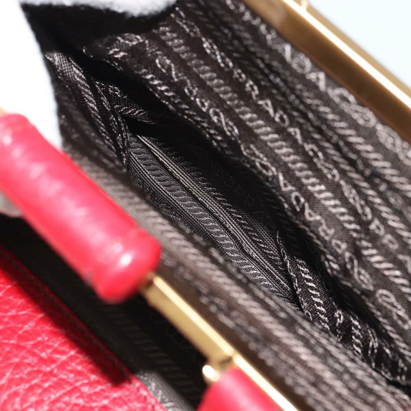 【日本直送】PRADA 手提包 皮革 紅色 金色 正品 AMZ057A-23