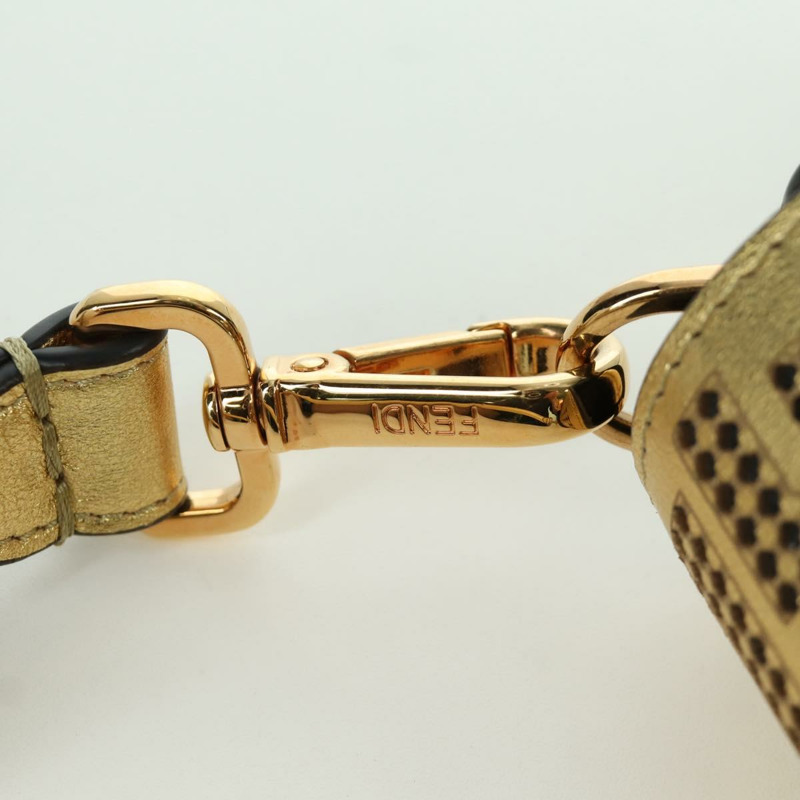 【日本直送】FENDI FENDACE 迷你水桶肩背包 皮革 金色 正品 ARZ750SM-7