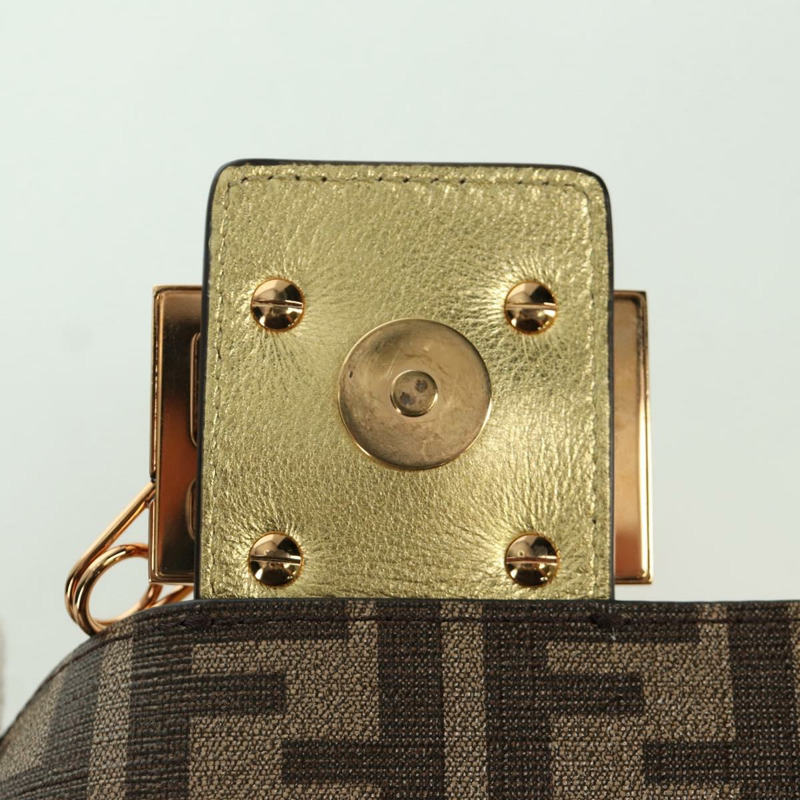 【日本直送】FENDI FENDACE 迷你水桶肩背包 皮革 金色 正品 ARZ750SM-8