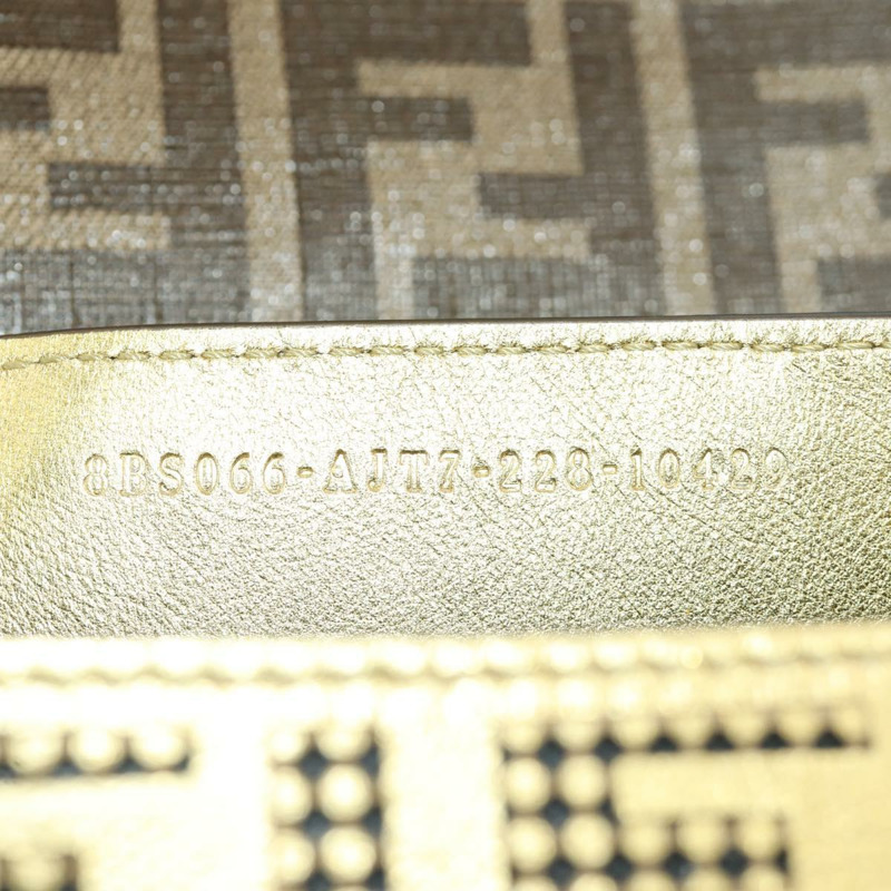 【日本直送】FENDI FENDACE 迷你水桶肩背包 皮革 金色 正品 ARZ750SM-10