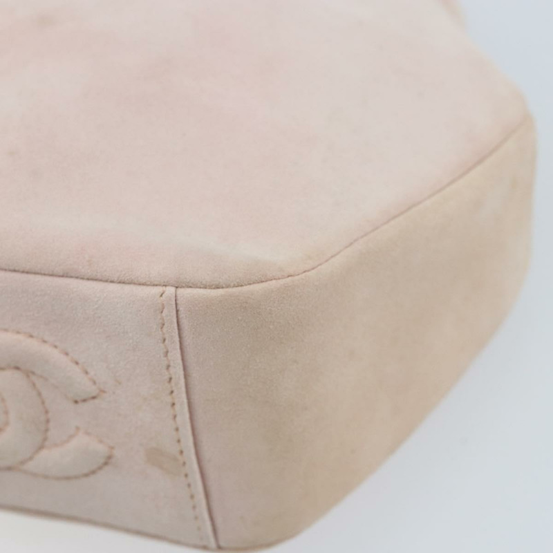 【日本直送】香奈兒鏈背包 粉紅金CC標誌麂皮款 正品 AMZ167A-8