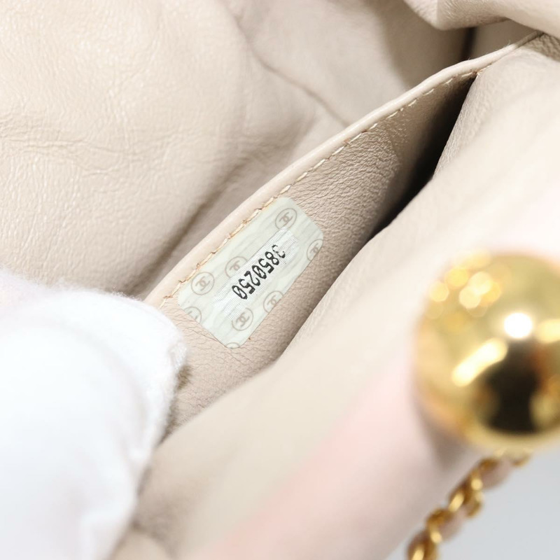 【日本直送】香奈兒鏈背包 粉紅金CC標誌麂皮款 正品 AMZ167A-10