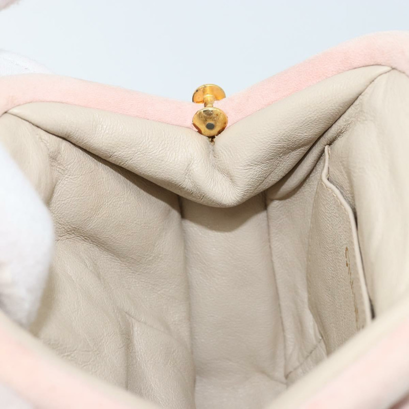 【日本直送】香奈兒鏈背包 粉紅金CC標誌麂皮款 正品 AMZ167A-19