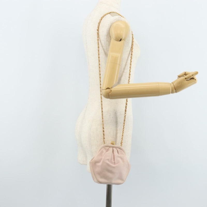 【日本直送】香奈兒鏈背包 粉紅金CC標誌麂皮款 正品 AMZ167A-21