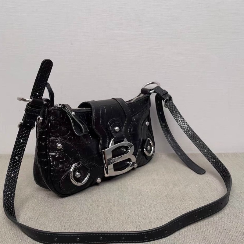 Balenciaga Essex B 鱷魚皮壓紋肩背包 26*5*14cm 9新 配件塵袋-3