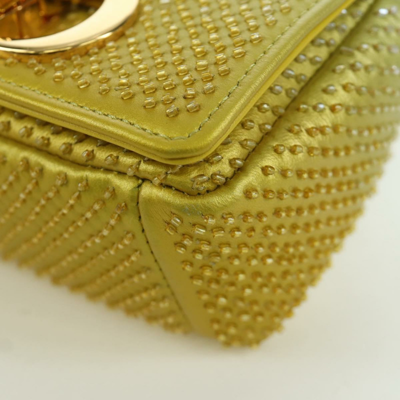 【日本直送】Christian Dior Canage 鏈條 Dior Caro 手袋串珠黃金正品 BSZ692SAM-14