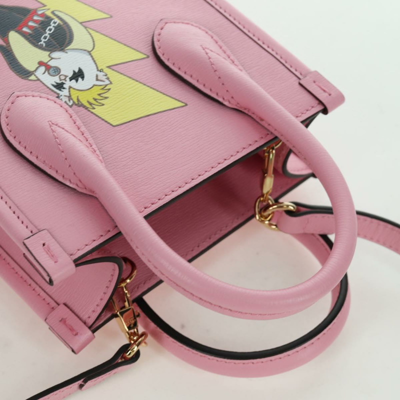 【日本直送】GUCCI Bananya 迷你手提包皮革 2way 玫瑰金 671623 正品 AMZ535M-5
