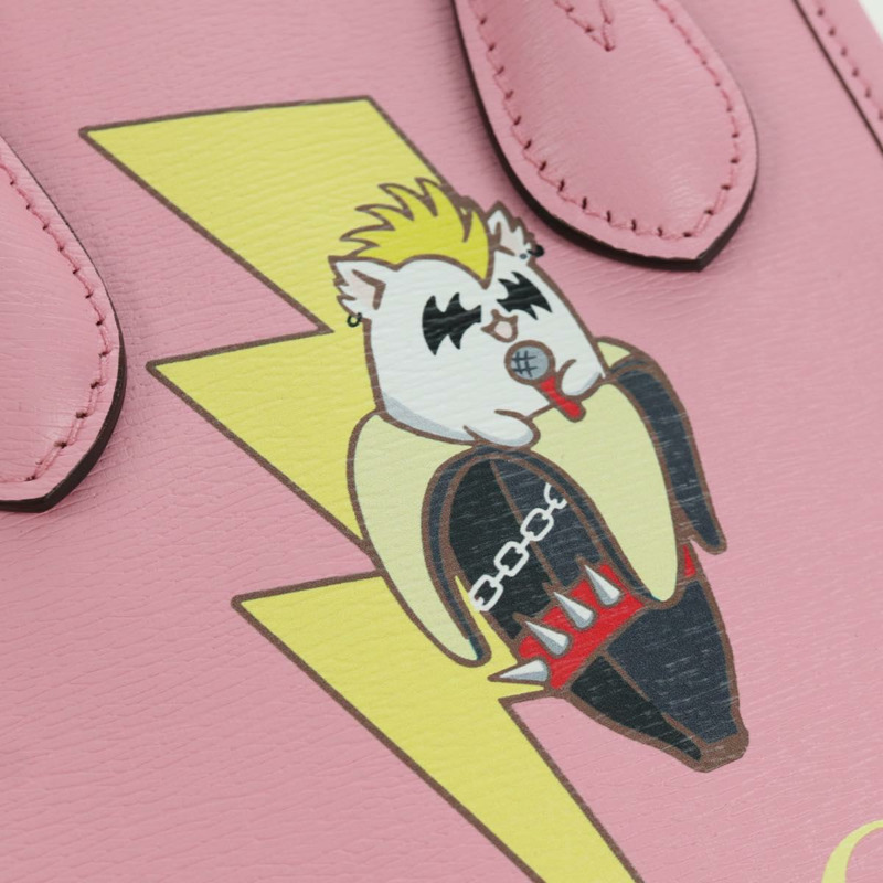 【日本直送】GUCCI Bananya 迷你手提包皮革 2way 玫瑰金 671623 正品 AMZ535M-19