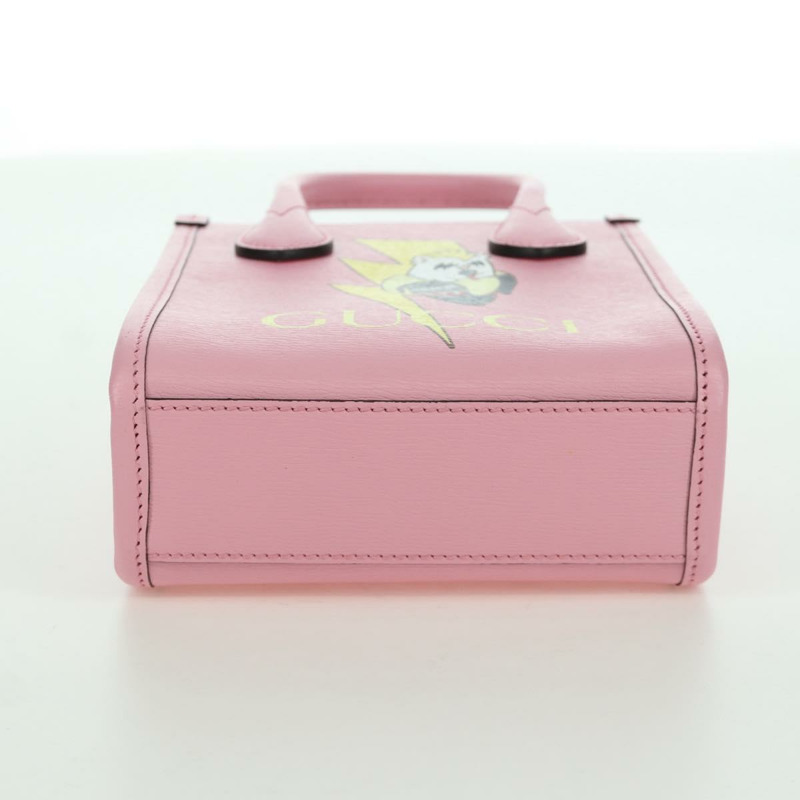 【日本直送】GUCCI Bananya 迷你手提包皮革 2way 玫瑰金 671623 正品 AMZ534M-4