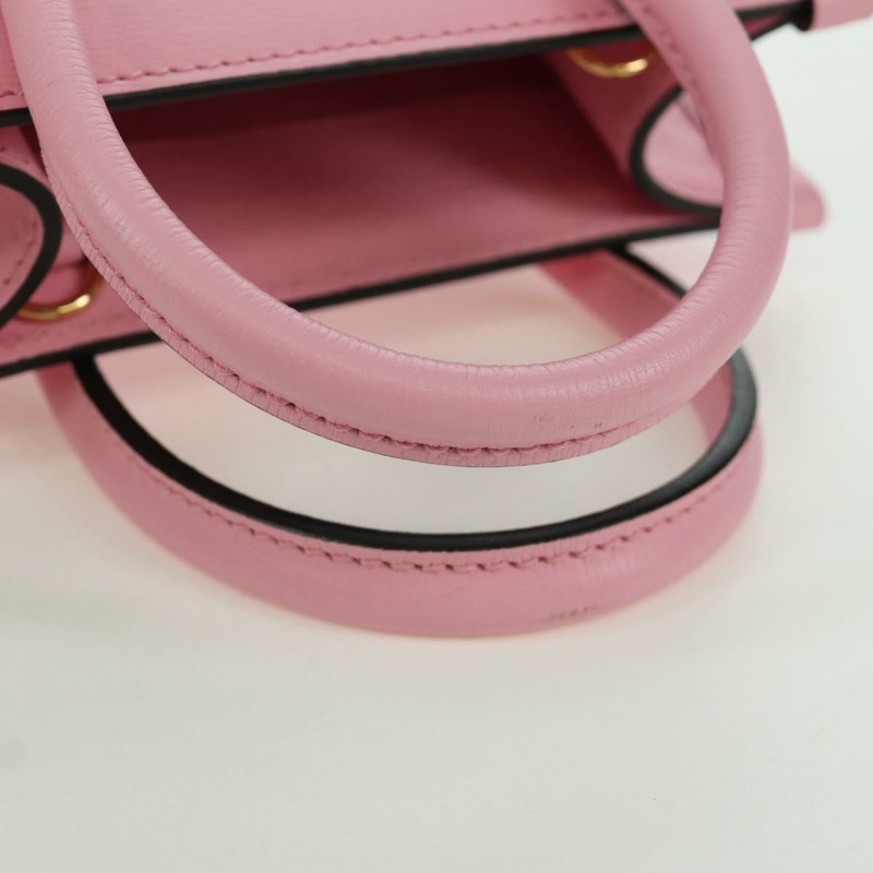 【日本直送】GUCCI Bananya 迷你手提包皮革 2way 玫瑰金 671623 正品 AMZ534M-6