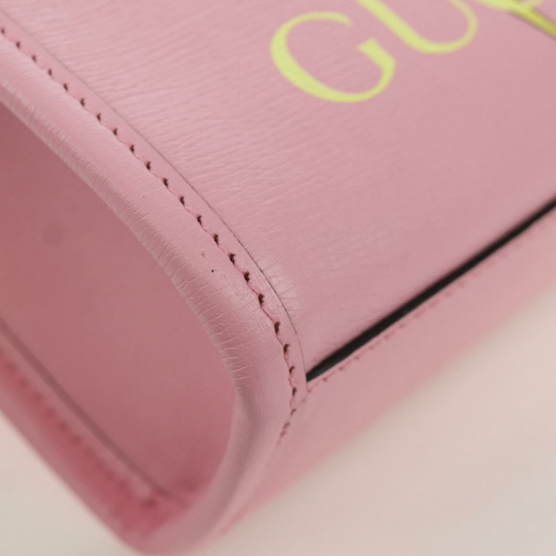 【日本直送】GUCCI Bananya 迷你手提包皮革 2way 玫瑰金 671623 正品 AMZ534M-8