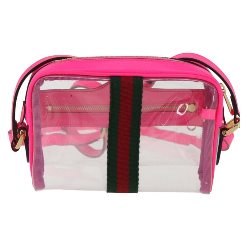 【日本直送】GUCCI Web Sherry Line 單肩包 透明粉紅 517350 正品 YKZ583A-1