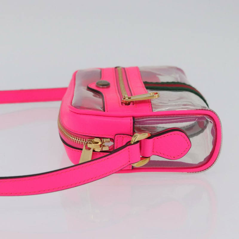 【日本直送】GUCCI Web Sherry Line 單肩包 透明粉紅 517350 正品 YKZ583A-3