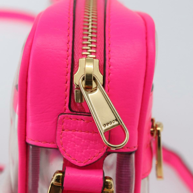 【日本直送】GUCCI Web Sherry Line 單肩包 透明粉紅 517350 正品 YKZ583A-9