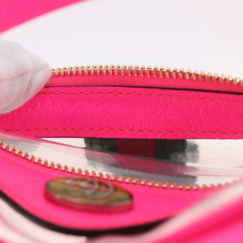 【日本直送】GUCCI Web Sherry Line 單肩包 透明粉紅 517350 正品 YKZ583A-11