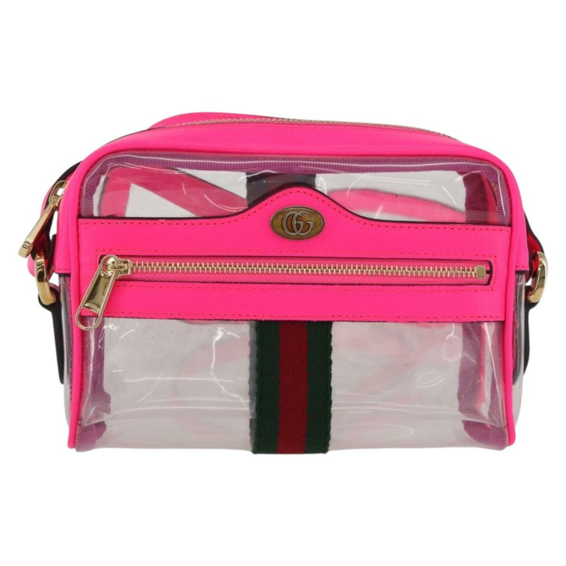 【日本直送】GUCCI Web Sherry Line 單肩包 透明粉紅 517350 正品 YKZ583A-12