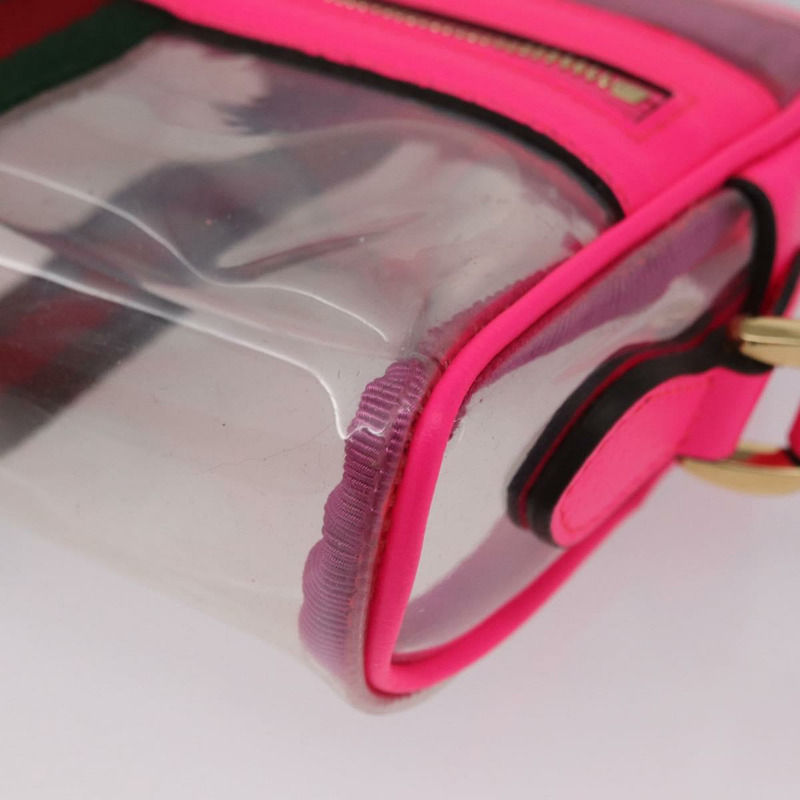 【日本直送】GUCCI Web Sherry Line 單肩包 透明粉紅 517350 正品 YKZ583A-13