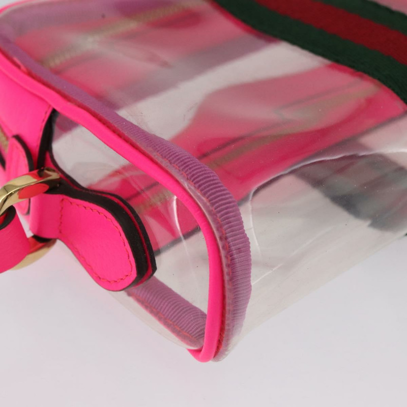 【日本直送】GUCCI Web Sherry Line 單肩包 透明粉紅 517350 正品 YKZ583A-14