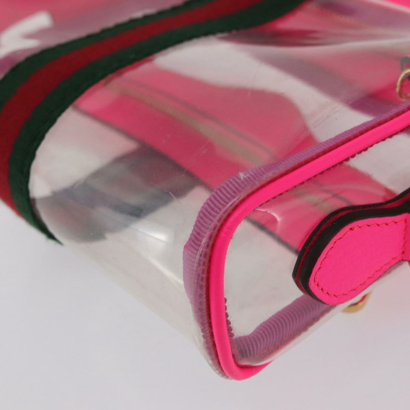 【日本直送】GUCCI Web Sherry Line 單肩包 透明粉紅 517350 正品 YKZ583A-15