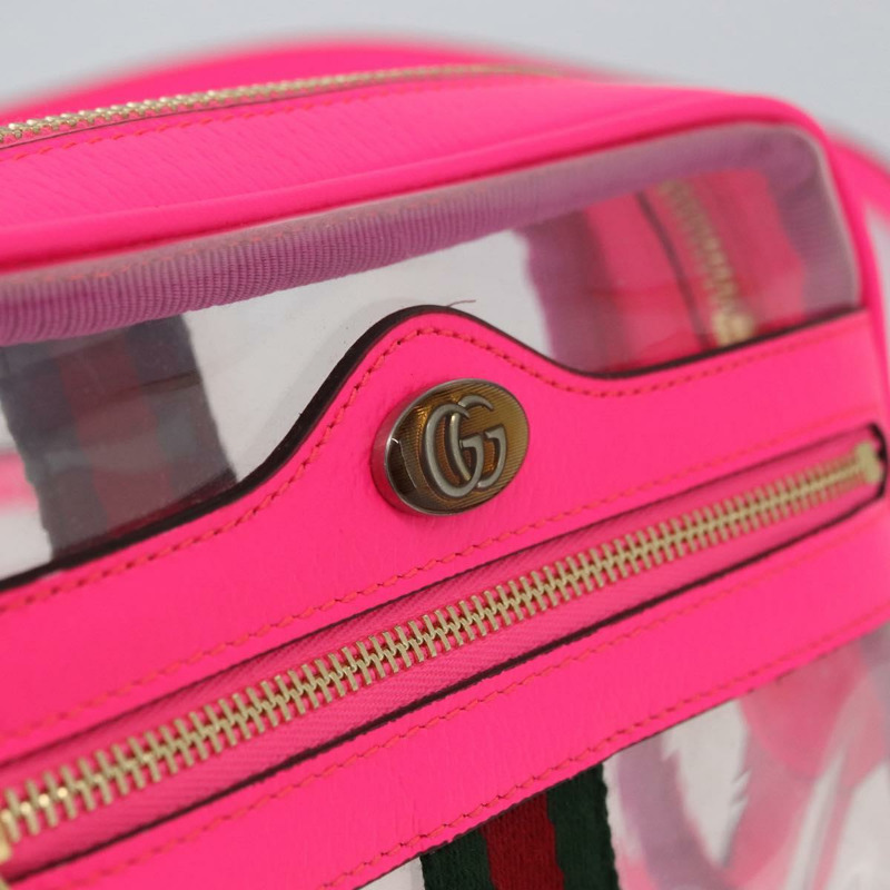 【日本直送】GUCCI Web Sherry Line 單肩包 透明粉紅 517350 正品 YKZ583A-17