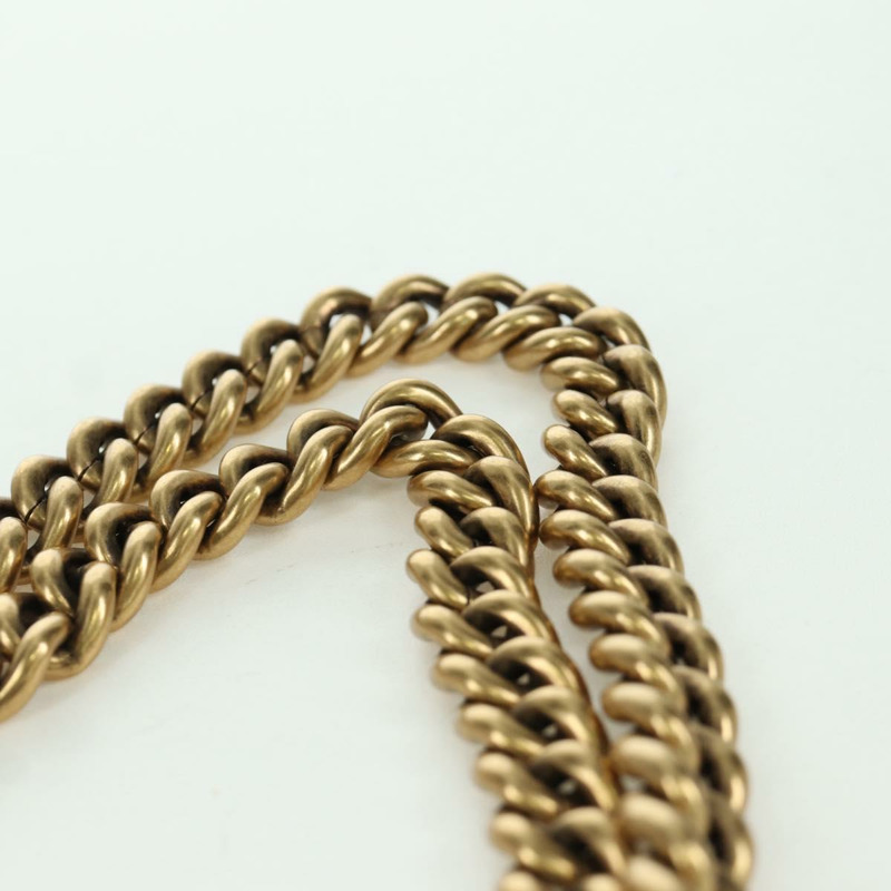 【日本直送】GUCCI 鏈條編織雪莉線單肩包，黑色金色皮革，貨號 432280，正品 YKZ566M-7