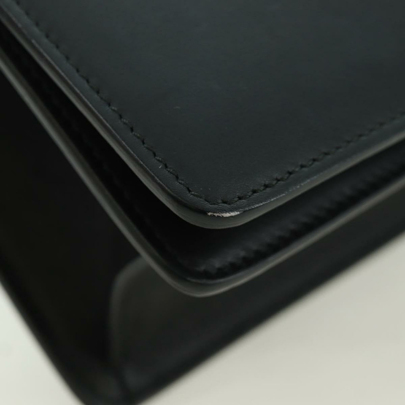 【日本直送】GUCCI 鏈條編織雪莉線單肩包，黑色金色皮革，貨號 432280，正品 YKZ566M-8