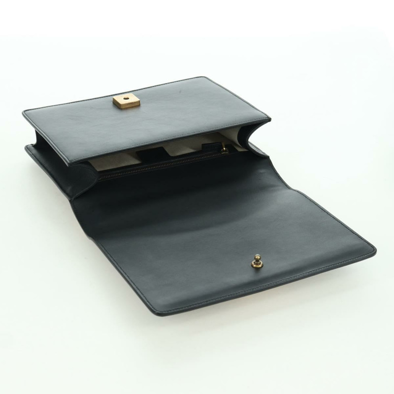 【日本直送】GUCCI 鏈條編織雪莉線單肩包，黑色金色皮革，貨號 432280，正品 YKZ566M-9