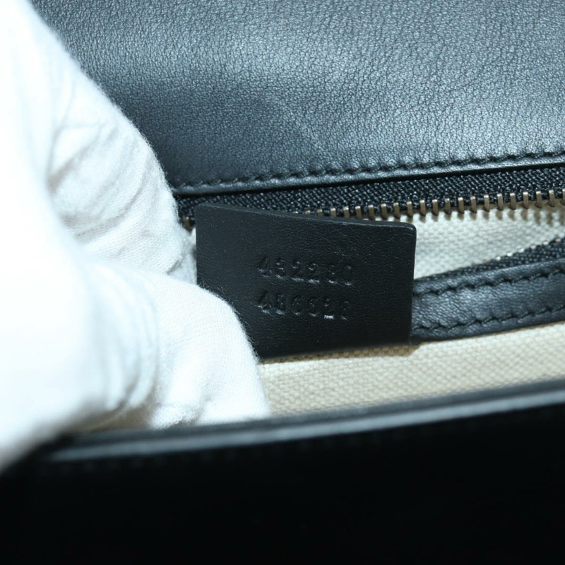 【日本直送】GUCCI 鏈條編織雪莉線單肩包，黑色金色皮革，貨號 432280，正品 YKZ566M-11