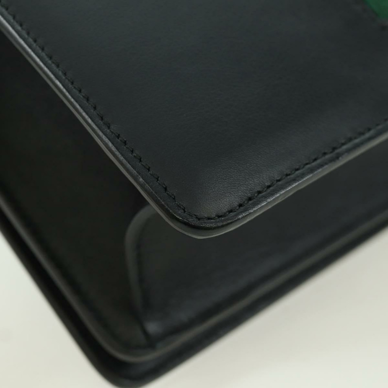 【日本直送】GUCCI 鏈條編織雪莉線單肩包，黑色金色皮革，貨號 432280，正品 YKZ566M-14